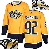 Predators #92 Johansen Gold With Special Glittery Logo Adidas Jersey,baseball caps,new era cap wholesale,wholesale hats